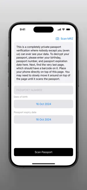 Zeronym Passport Verifier screenshot 2
