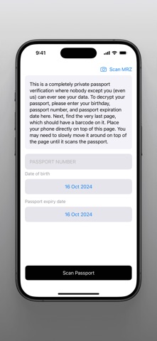 Zeronym Passport Verifier screenshot