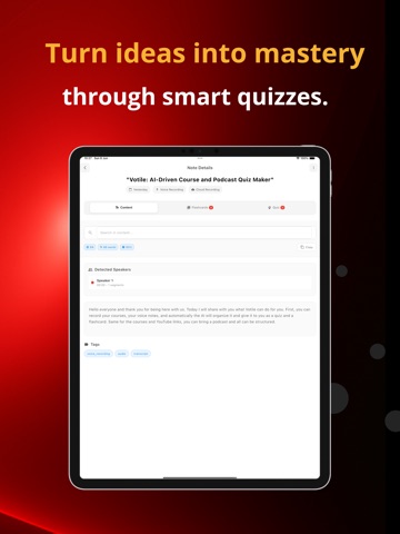 Votyl: Voice Notes & Knowledge iPad screenshot