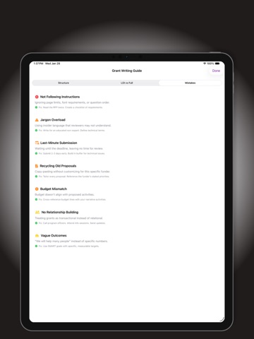 Grant Writer AI: GrantIQ iPad screenshot