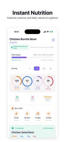 MenuLens - AI Calorie Counter iPhone screenshot