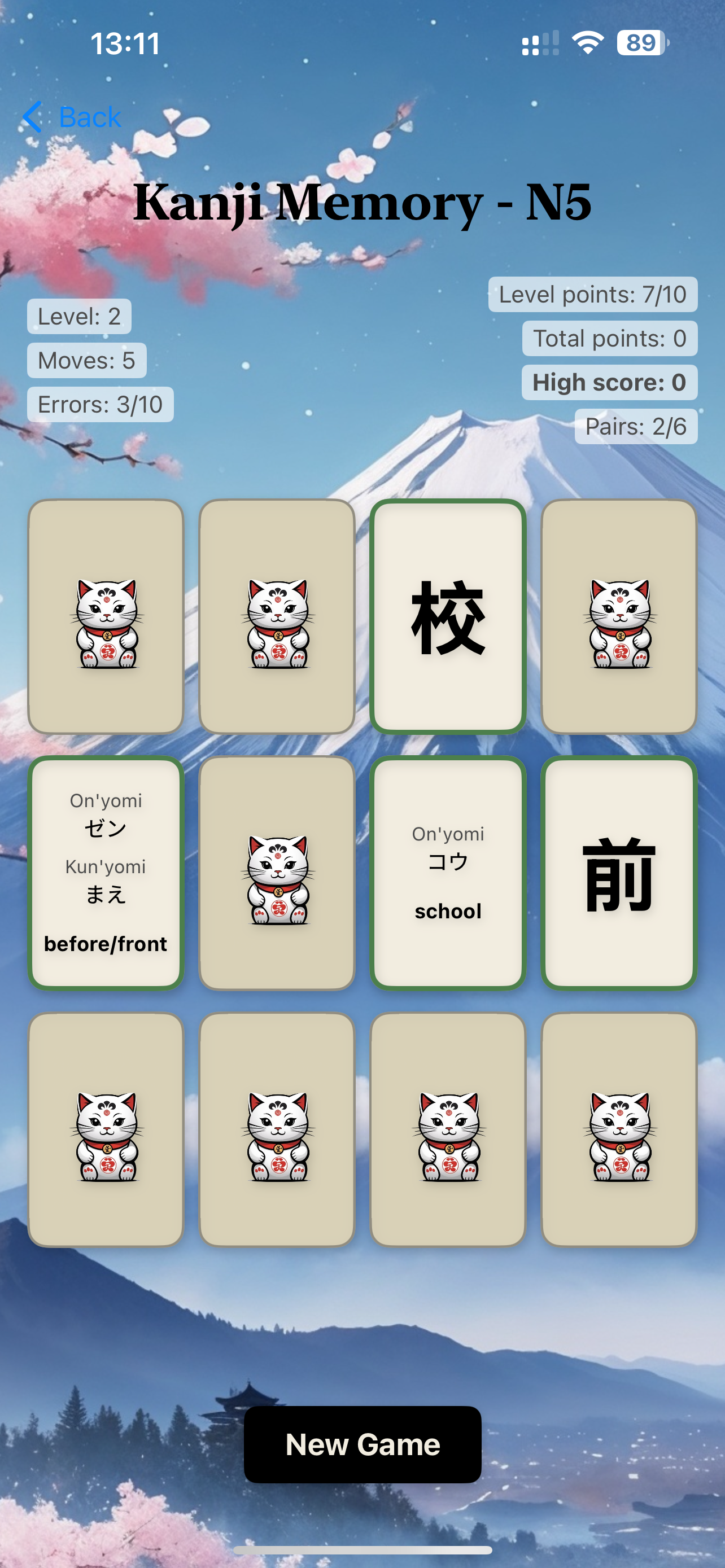 Memory Kanji screenshot 4