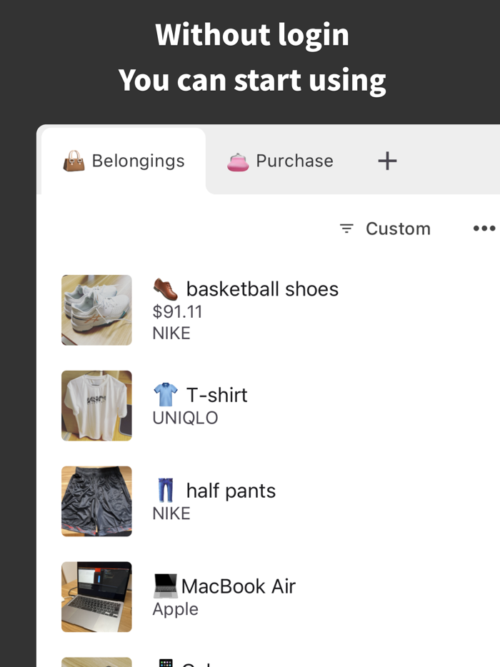 Purchase List  Shopping list