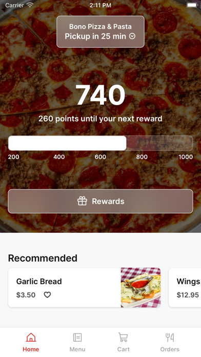 Bono Pizza & Pasta iPhone screenshot 1 - Food & Drink app