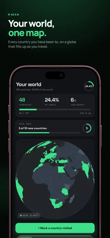 Been: Travel Map & Tracker screenshot 1 of 5