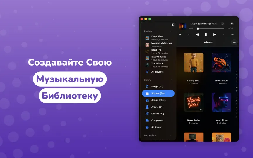 Скриншот Evermusic на iPhone 8