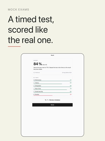 Einbürgerungstest Schweiz 2026 iPad screenshot