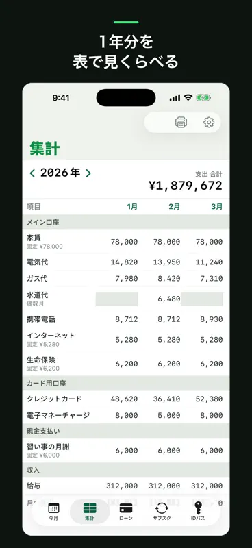 生活費管理 - 引き落とし・ローン・サブスク screenshot 4 of 8