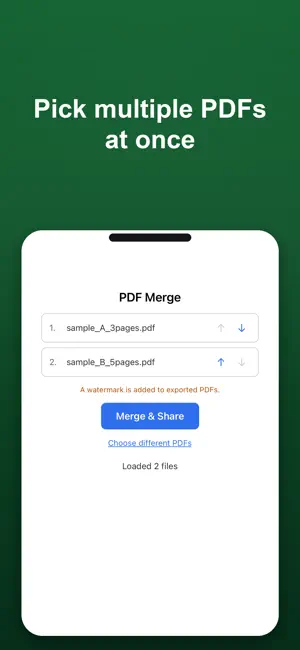 Merge & Reorder PDFs screenshot 1