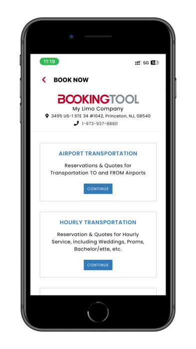 Booking Tool Screenshot