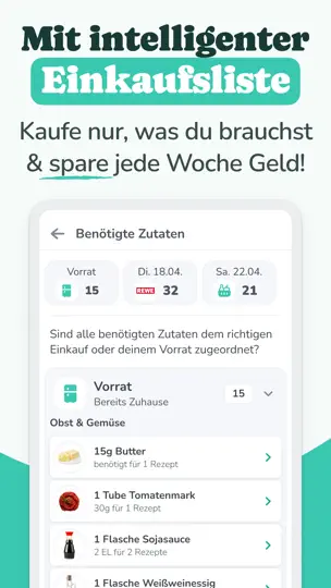 Screenshot von Choosy: Essensplaner & Rezepte auf dem iPhone 4