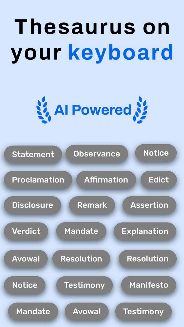 Thesaurus Synonyms AI Keyboard