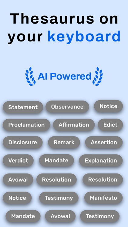 Thesaurus Synonyms AI Keyboard