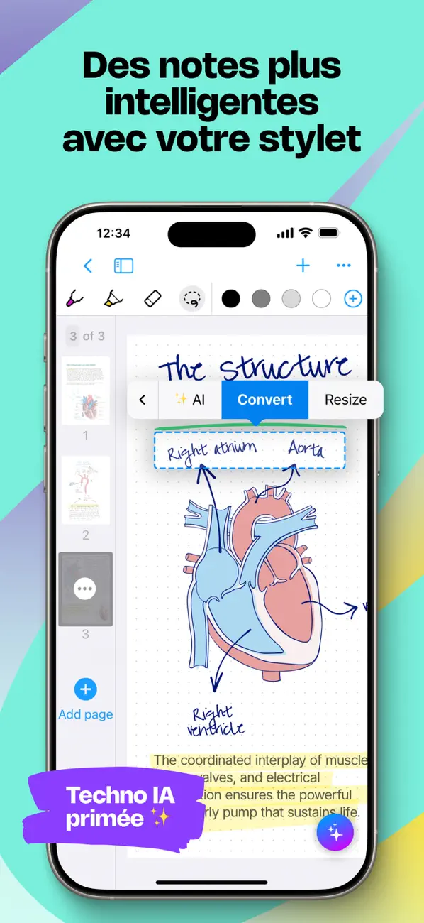 Screenshot #1 pour MyScript Notes : Ecriture IA