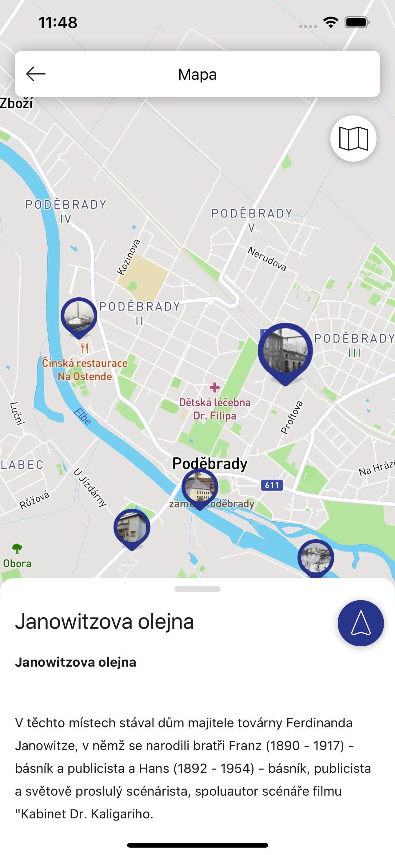 Poděbrady v mobilu