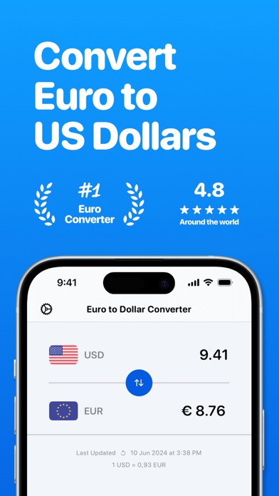 Euro to Dollar Converter—iEuro Screenshot