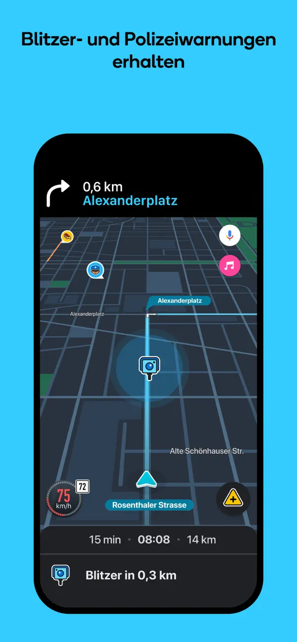 Waze Navigation & Live Traffic iPhone App Screenshot 3 – Navigation