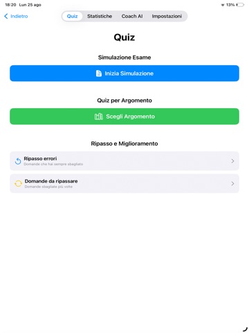 Quiz Patente AM 2025 - AI iPad screenshot