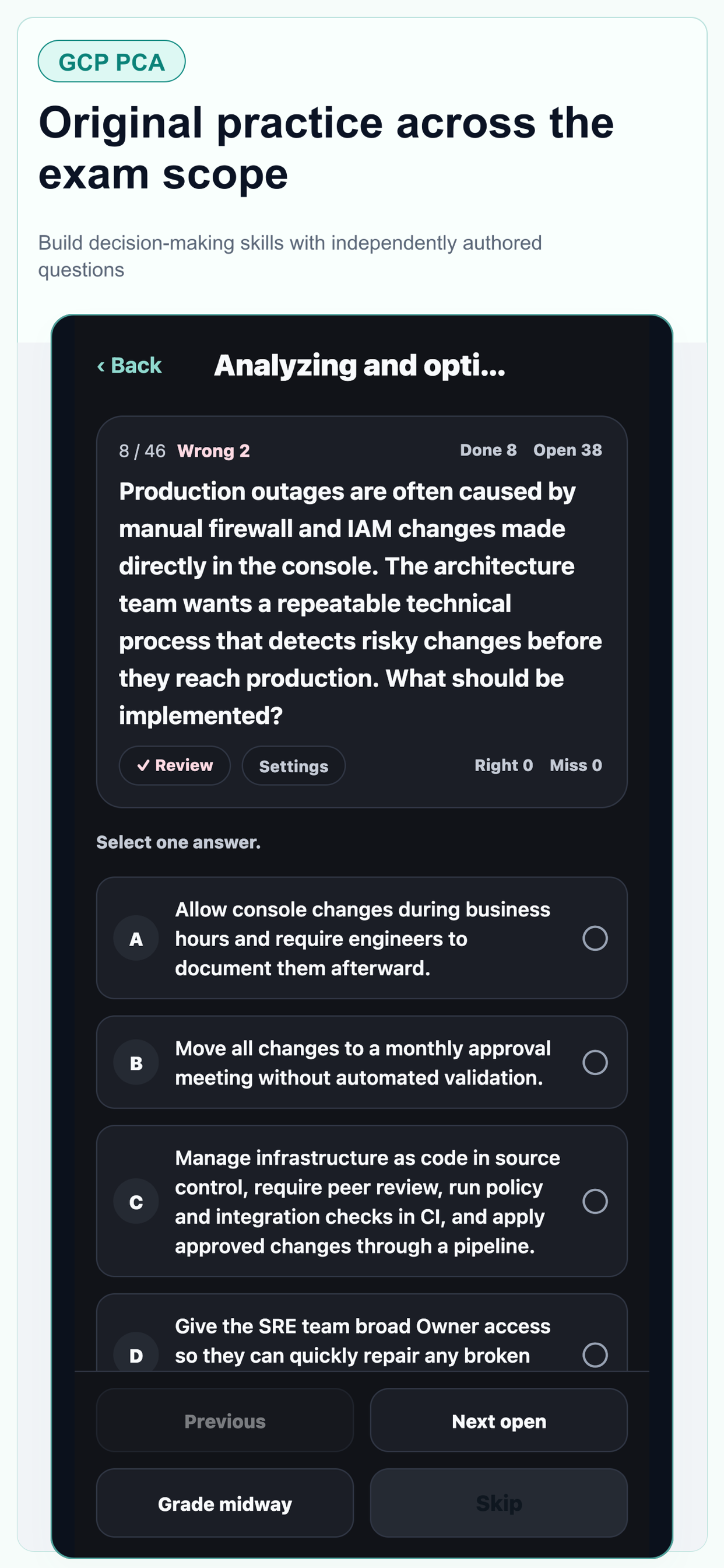GCP PCA Cloud Architect Prep screenshot 5