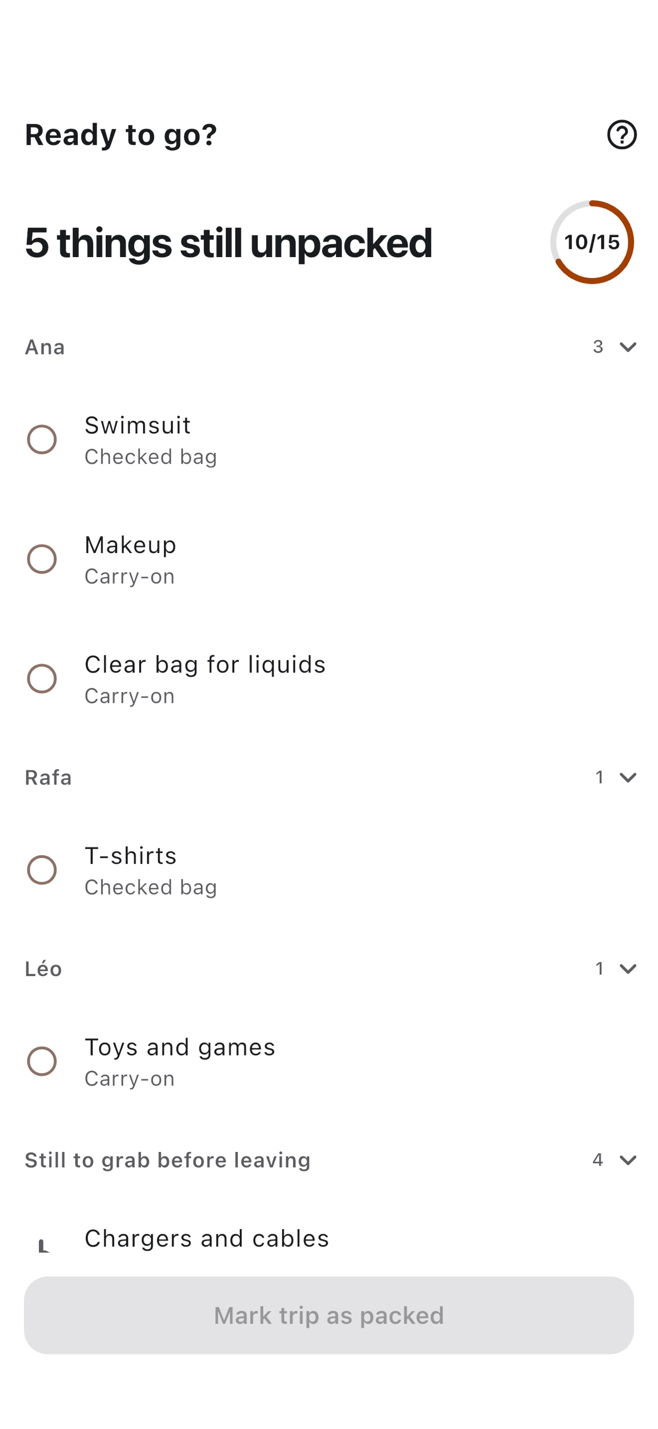 Screenshot 6 of Pack Your Bags Checklist