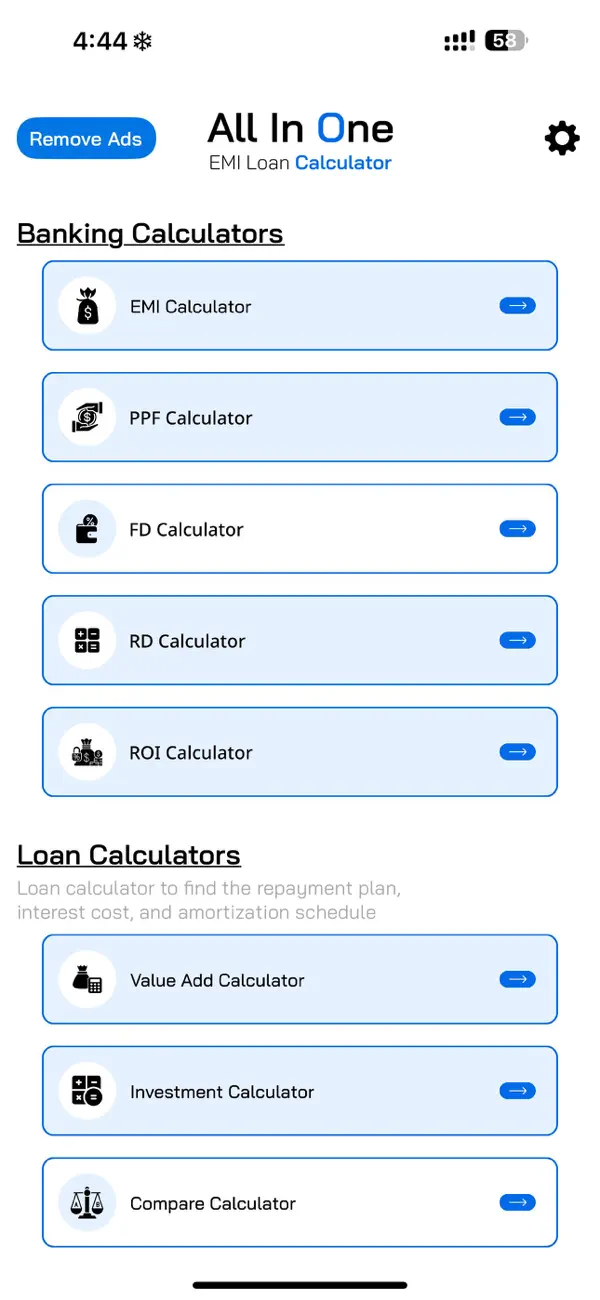 Screenshot #1 pour All in One EMI Calculator