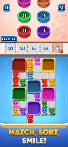 Cat Puzzle: Color Drop Match iPhone screenshot
