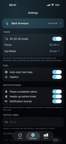 Blink: 20-20-20 Timer screenshot