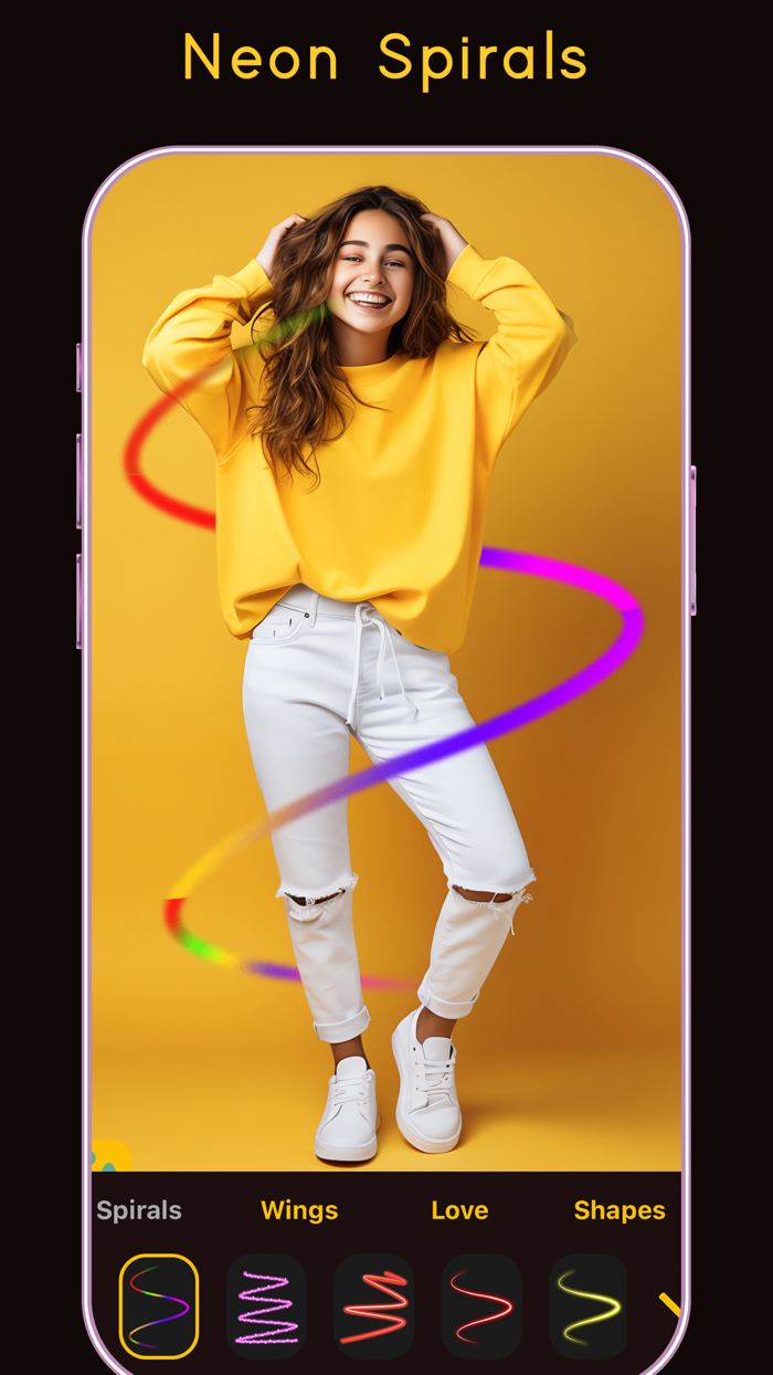 Drip Photo Neon Spiral Editor