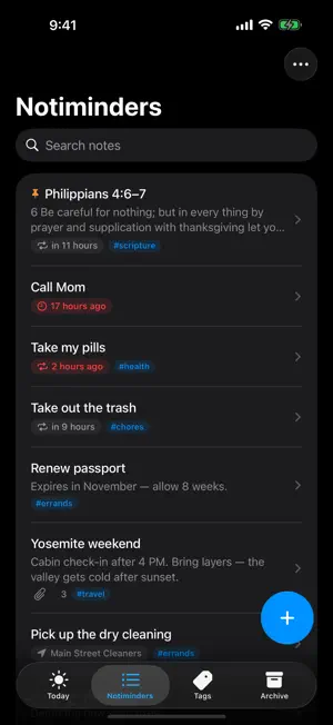 Notiminder screenshot 2