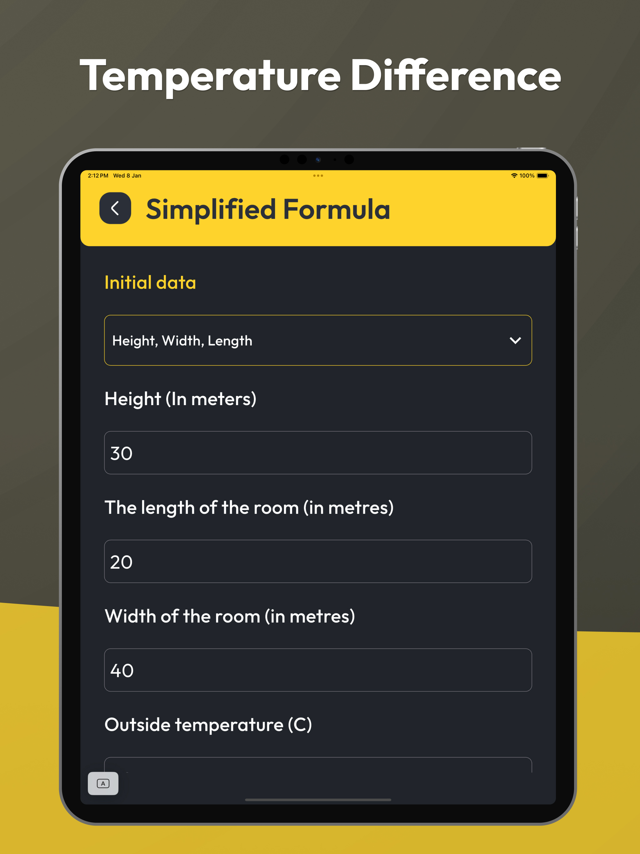 Electric heating calculator