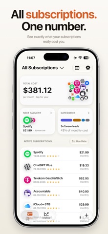 Subs Subscription Tracker Screenshot 1 of 8