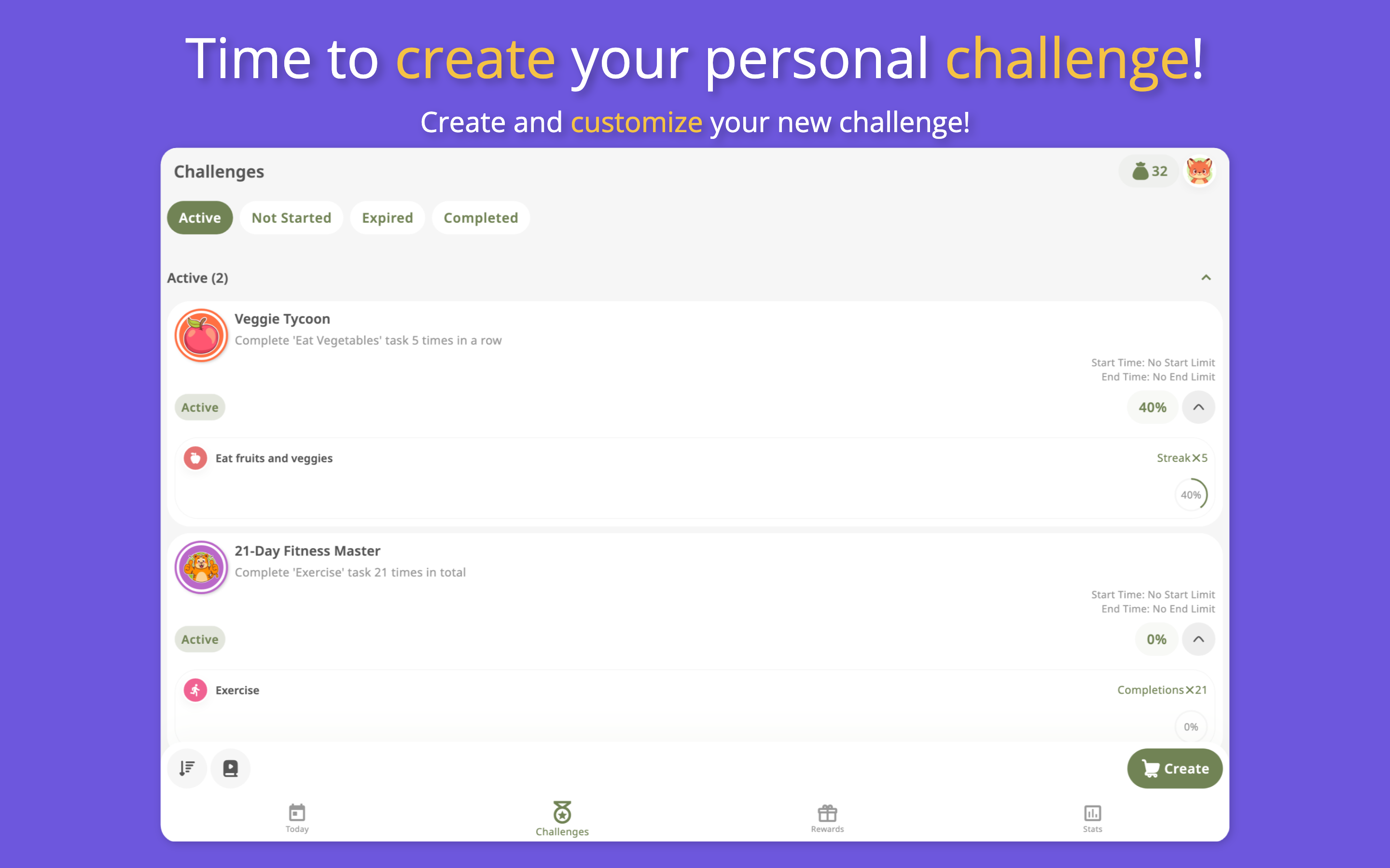 Habit Tracker: Goals & Rewards