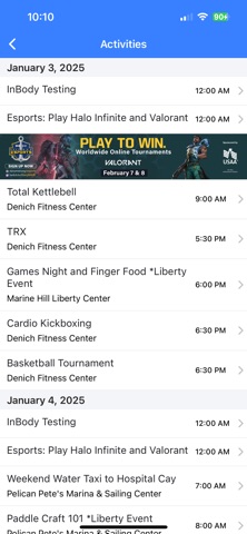 NavyMWR Guantanamo Bay iPhone screenshot