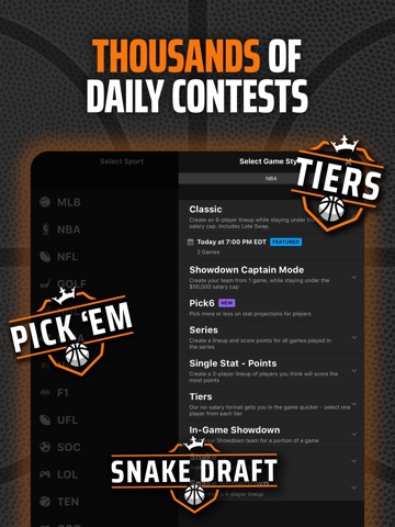 DraftKings Fantasy Sports iPad screenshot 5