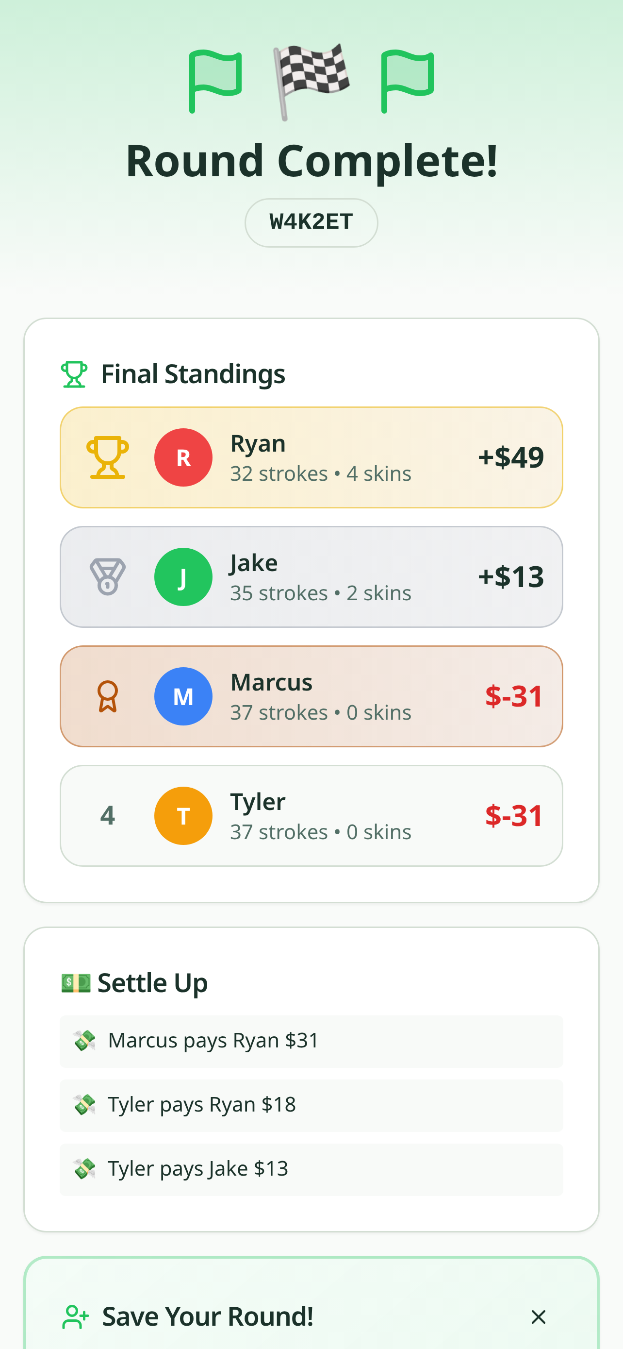 SettleUp - Golf Games screenshot 3