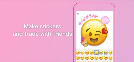 Emojil - Nutzer können einzigartige Sticker wie das winkinge Emoji mit Eistüte kreieren und diese anschließend mithilfe der eingebetteten Emoji-Tastatur in Nachrichten verwenden.