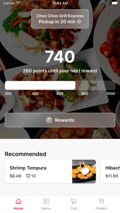 Choo Choo Grill Express iPhone screenshot 1 - Food & Drink app