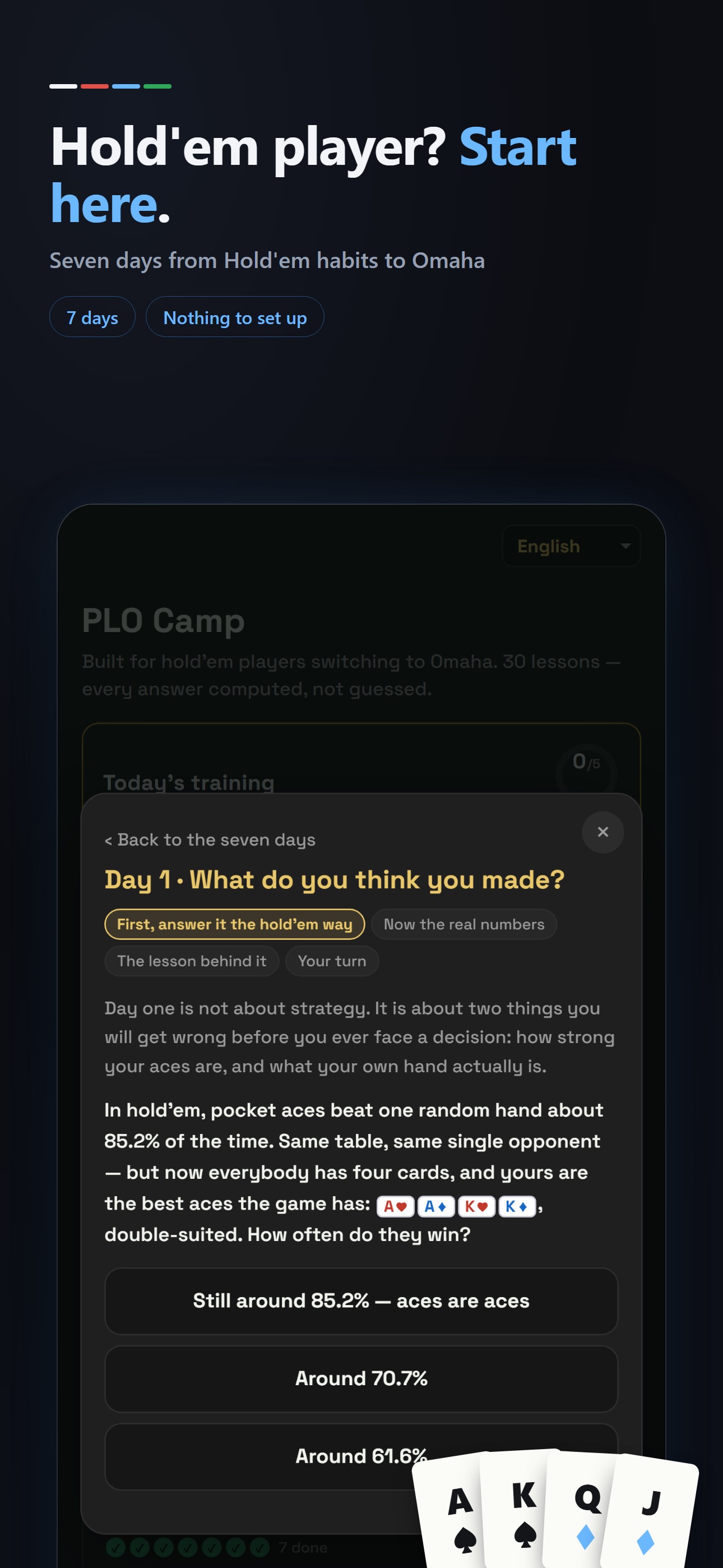 Screenshot 1 of PLO Camp: Omaha Poker Trainer