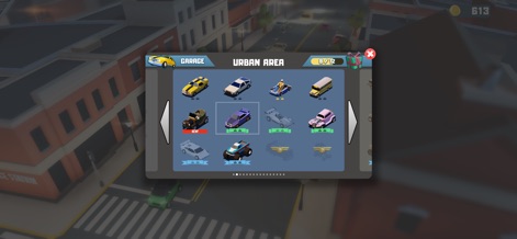 Reckless Getaway 2: Car Chase - The app presents an extensive garage interface, featuring a diverse array of unlockable vehicles from sports cars to tanks.