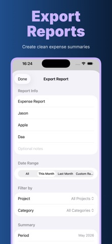 ExpenseReportMaker & Receipts iPhone screenshot