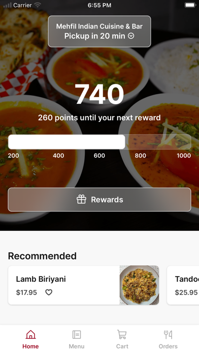 Mehfil Indian Cuisine & Bar iPhone screenshot 1 - Food & Drink app