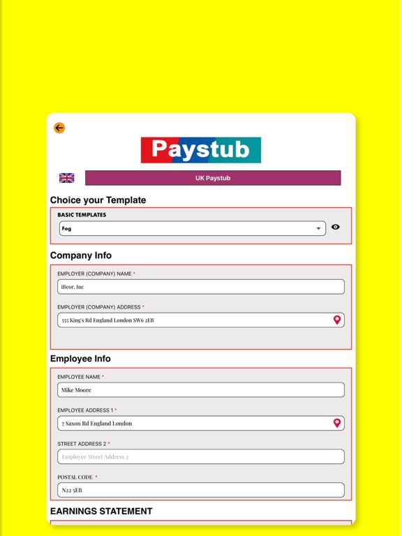 App screenshot