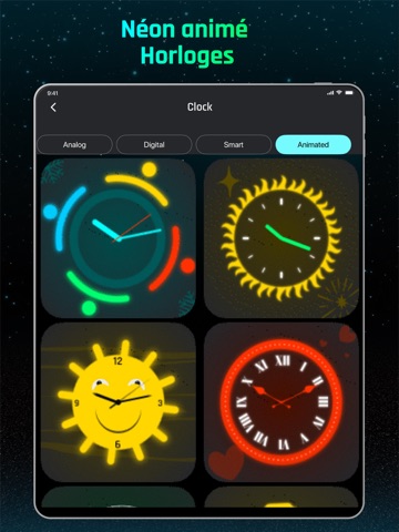 Horloge de nuit numérique néon iPad screenshot 7