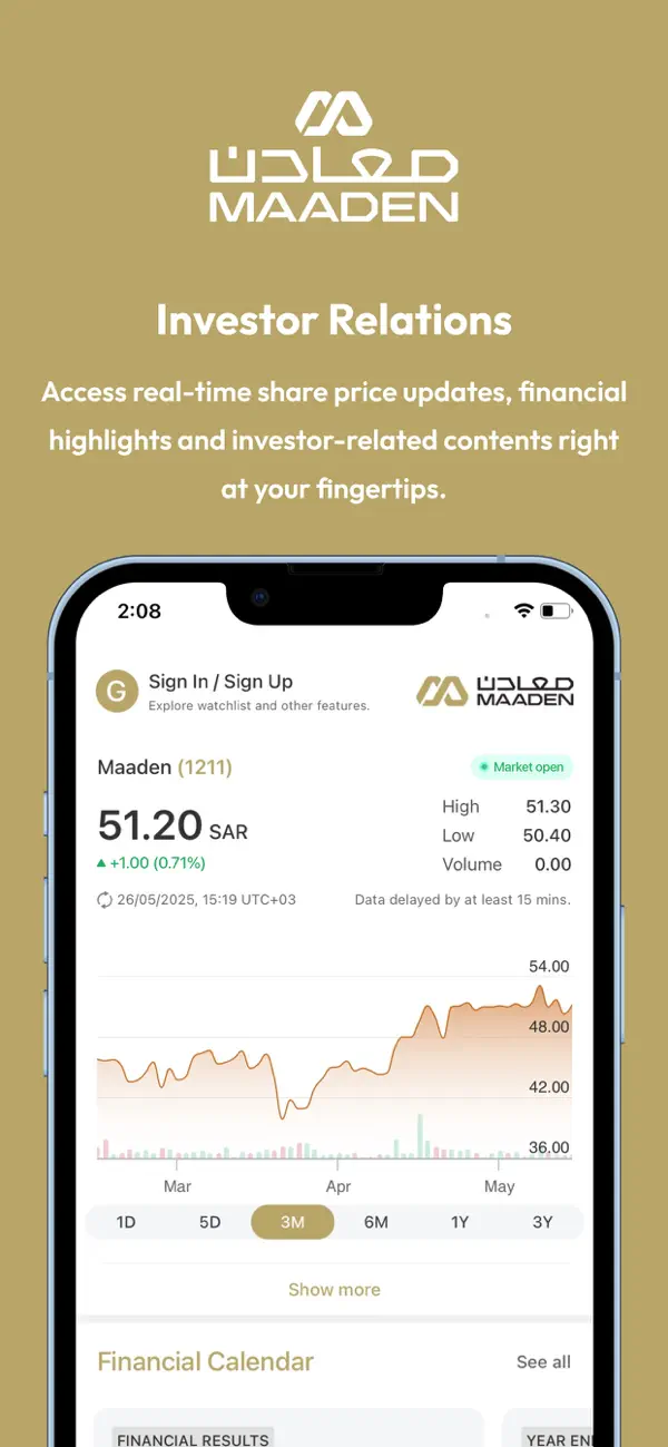 Screenshot #1 pour Maaden Investor Relations