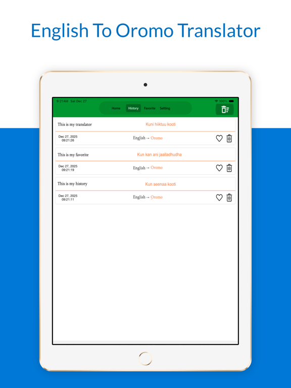 English To Oromo Translator iPad screenshot