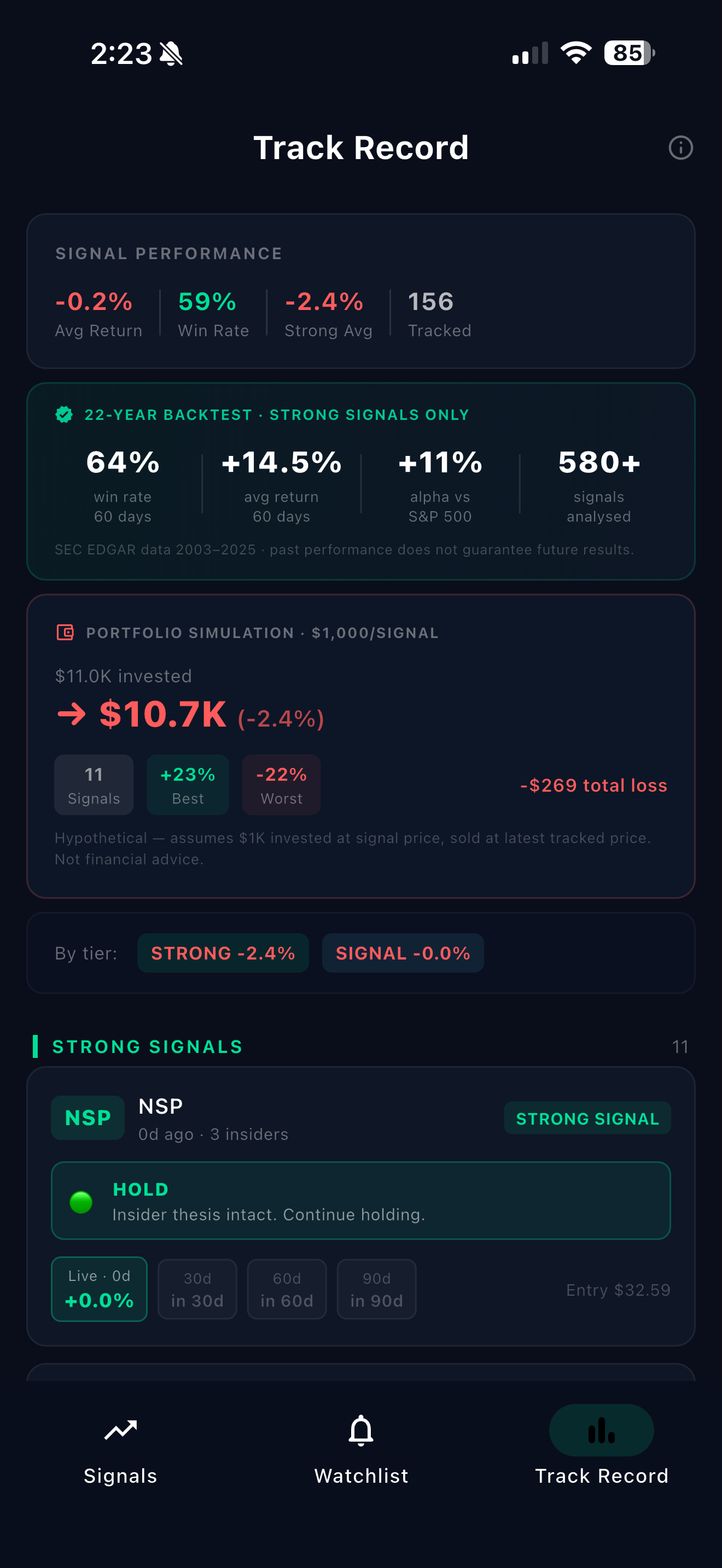 C-Suite Buys screenshot 2