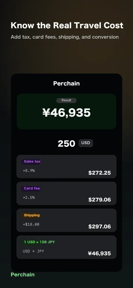 Perchain - Tax & FX Calc screenshot 3