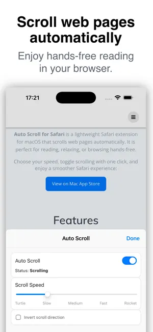 Auto Scroll for Safari screenshot 1