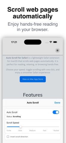 Auto Scroll for Safari screenshot