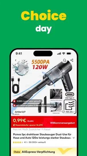 Screenshot von AliExpress Shopping App auf dem iPhone 5